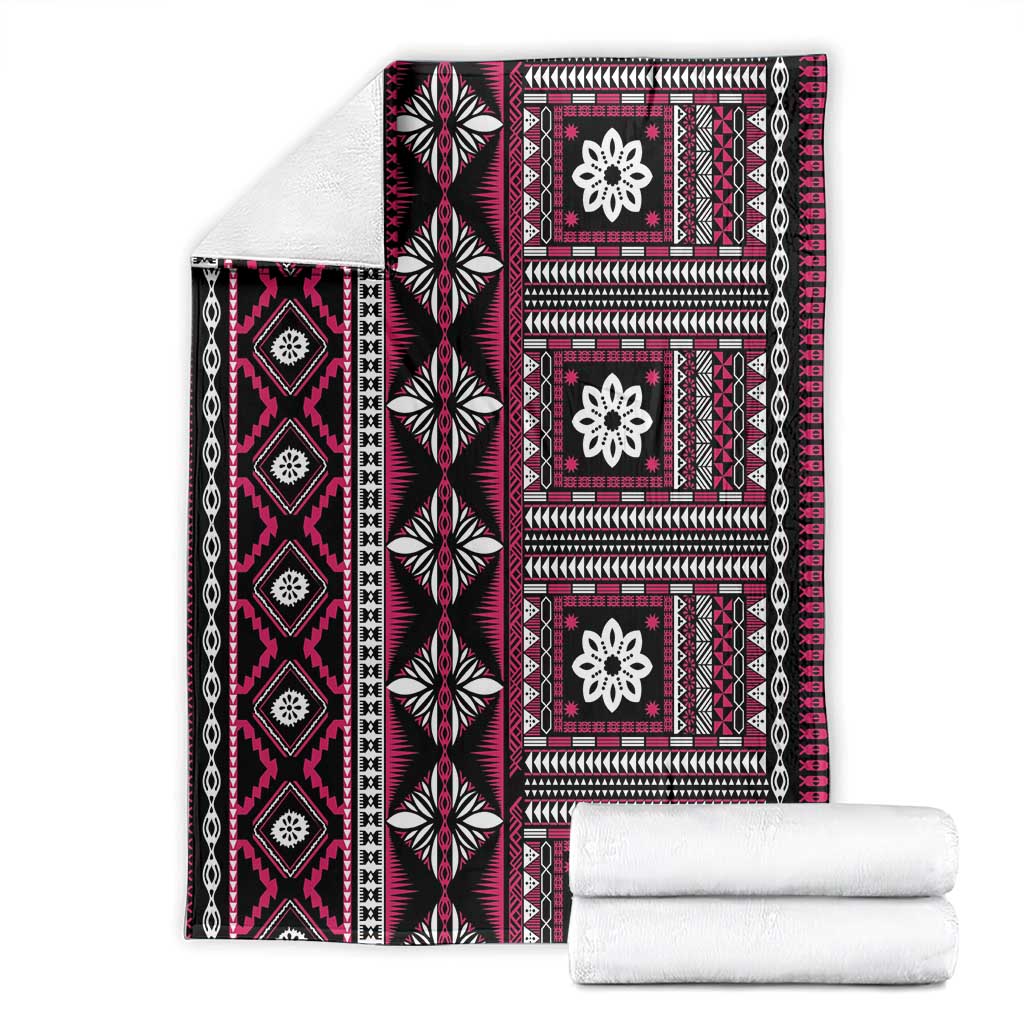 Fiji Masi Tapa Pattern Pink Blanket - Polynesian Pride