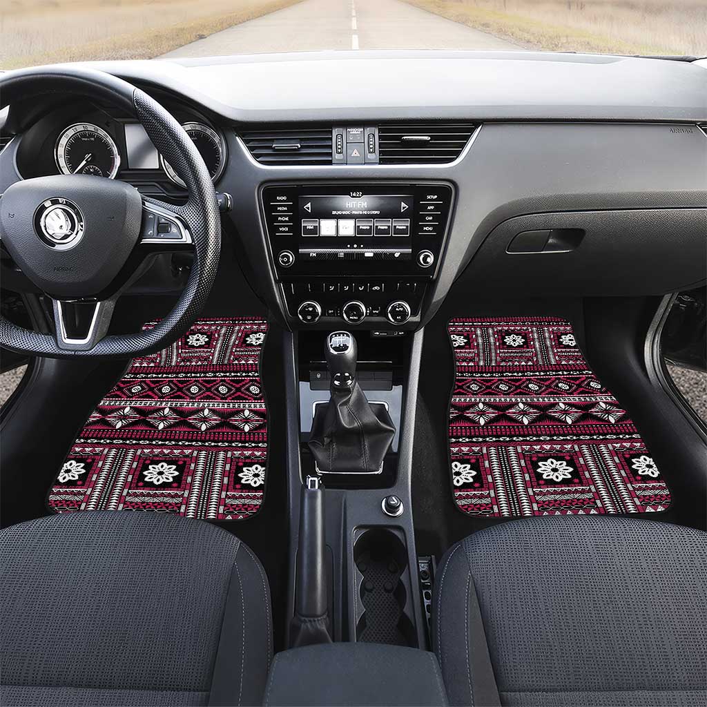 Fiji Masi Tapa Pattern Pink Car Mats - Polynesian Pride