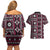 Fiji Masi Tapa Pattern Pink Couples Matching Off Shoulder Short Dress and Hawaiian Shirt - Polynesian Pride