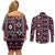 Fiji Masi Tapa Pattern Pink Couples Matching Off Shoulder Short Dress and Long Sleeve Button Shirt - Polynesian Pride