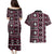 Fiji Masi Tapa Pattern Pink Couples Matching Puletasi and Hawaiian Shirt - Polynesian Pride