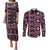 Fiji Masi Tapa Pattern Pink Couples Matching Puletasi and Long Sleeve Button Shirt - Polynesian Pride