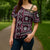 Fiji Masi Tapa Pattern Pink Cross Shoulder Shirt - Polynesian Pride