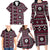 Fiji Masi Tapa Pattern Pink Family Matching Long Sleeve Bodycon Dress and Hawaiian Shirt - Polynesian Pride