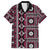 Fiji Masi Tapa Pattern Pink Family Matching Long Sleeve Bodycon Dress and Hawaiian Shirt - Polynesian Pride