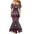 Fiji Masi Tapa Pattern Pink Family Matching Mermaid Dress and Hawaiian Shirt - Polynesian Pride