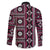 Fiji Masi Tapa Pattern Pink Family Matching Off The Shoulder Long Sleeve Dress and Hawaiian Shirt - Polynesian Pride