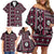 Fiji Masi Tapa Pattern Pink Family Matching Off Shoulder Short Dress and Hawaiian Shirt - Polynesian Pride