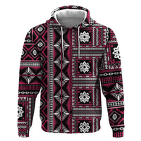 Fiji Masi Tapa Pattern Pink Hoodie - Polynesian Pride