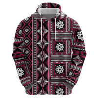 Fiji Masi Tapa Pattern Pink Hoodie - Polynesian Pride