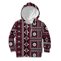 Fiji Masi Tapa Pattern Pink Kid Hoodie - Polynesian Pride