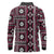 Fiji Masi Tapa Pattern Pink Long Sleeve Polo Shirt - Polynesian Pride
