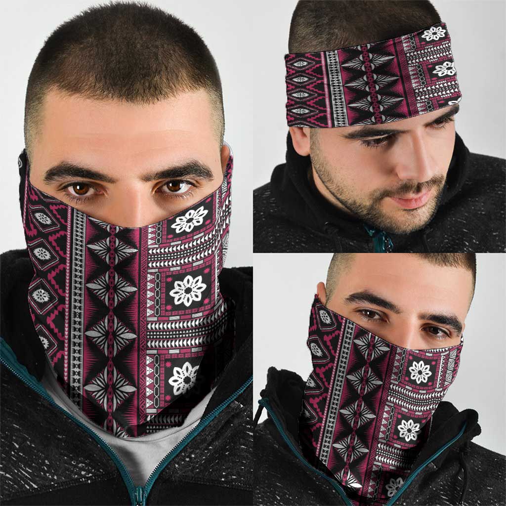 Fiji Masi Tapa Pattern Pink Neck Gaiter - Polynesian Pride