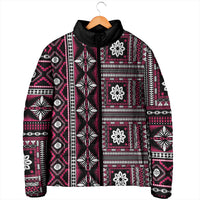 Fiji Masi Tapa Pattern Pink Padded Jacket - Polynesian Pride