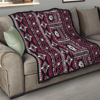 Fiji Masi Tapa Pattern Pink Quilt - Polynesian Pride