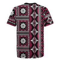 Fiji Masi Tapa Pattern Pink Rugby Jersey - Polynesian Pride