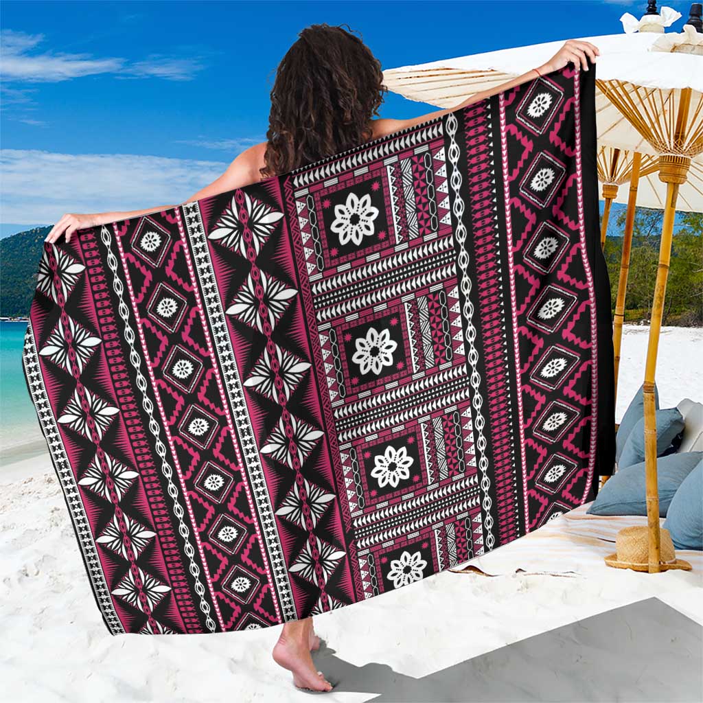 Fiji Masi Tapa Pattern Pink Sarong - Polynesian Pride