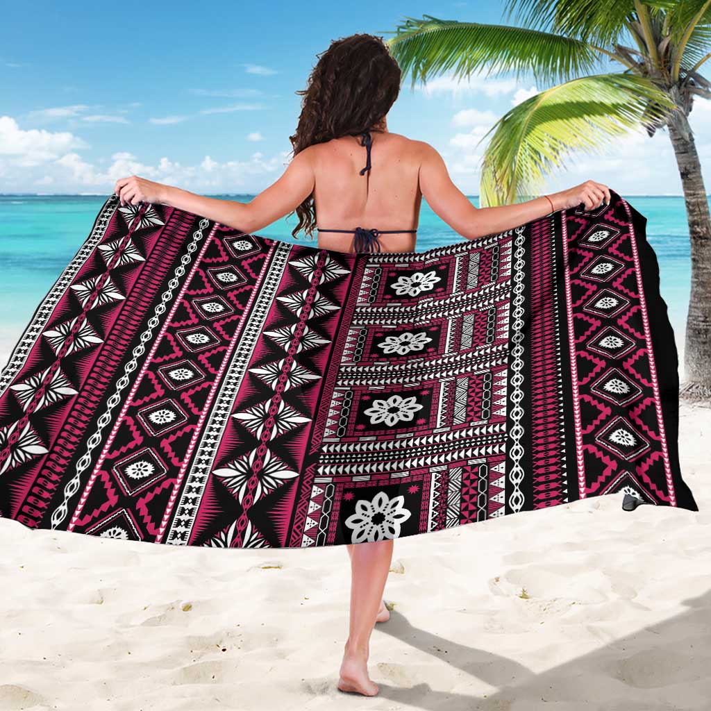 Fiji Masi Tapa Pattern Pink Sarong - Polynesian Pride