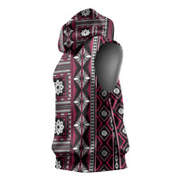 Fiji Masi Tapa Pattern Pink Sleeveless Hoodie - Polynesian Pride