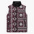 Fiji Masi Tapa Pattern Pink Sleeveless Puffer Jacket - Polynesian Pride