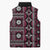Fiji Masi Tapa Pattern Pink Sleeveless Puffer Jacket - Polynesian Pride