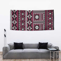 Fiji Masi Tapa Pattern Pink Tapestry - Polynesian Pride