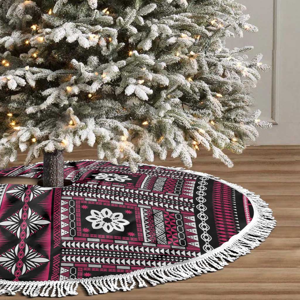 Fiji Masi Tapa Pattern Pink Tree Skirt - Polynesian Pride