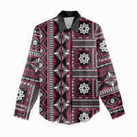 Fiji Masi Tapa Pattern Pink Women Casual Shirt - Polynesian Pride