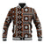 Fiji Masi Tapa Pattern Orange Baseball Jacket - Polynesian Pride