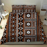 Fiji Masi Tapa Pattern Orange Bedding Set - Polynesian Pride