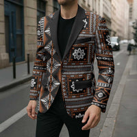 Fiji Masi Tapa Pattern Orange Blazer - Polynesian Pride