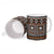 Fiji Masi Tapa Pattern Orange Ceramic Mug - Polynesian Pride