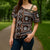 Fiji Masi Tapa Pattern Orange Cross Shoulder Shirt - Polynesian Pride