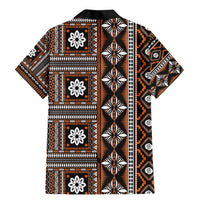 Fiji Masi Tapa Pattern Orange Family Matching Mermaid Dress and Hawaiian Shirt - Polynesian Pride