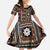 Fiji Masi Tapa Pattern Orange Family Matching Off The Shoulder Long Sleeve Dress and Hawaiian Shirt - Polynesian Pride