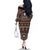 Fiji Masi Tapa Pattern Orange Family Matching Off The Shoulder Long Sleeve Dress and Hawaiian Shirt - Polynesian Pride