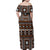 Fiji Masi Tapa Pattern Orange Family Matching Off Shoulder Maxi Dress and Hawaiian Shirt - Polynesian Pride