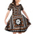 Fiji Masi Tapa Pattern Orange Family Matching Off Shoulder Short Dress and Hawaiian Shirt - Polynesian Pride