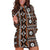 Fiji Masi Tapa Pattern Orange Hoodie Dress - Polynesian Pride