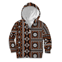 Fiji Masi Tapa Pattern Orange Kid Hoodie - Polynesian Pride