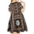 Fiji Masi Tapa Pattern Orange Kid Short Sleeve Dress - Polynesian Pride
