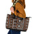 Fiji Masi Tapa Pattern Orange Leather Tote Bag - Polynesian Pride