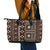 Fiji Masi Tapa Pattern Orange Leather Tote Bag - Polynesian Pride