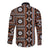 Fiji Masi Tapa Pattern Orange Long Sleeve Button Shirt - Polynesian Pride
