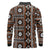 Fiji Masi Tapa Pattern Orange Long Sleeve Polo Shirt - Polynesian Pride
