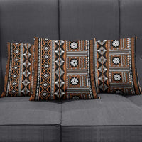 Fiji Masi Tapa Pattern Orange Pillow Cover - Polynesian Pride