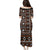 Fiji Masi Tapa Pattern Orange Puletasi - Polynesian Pride