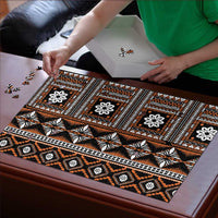 Fiji Masi Tapa Pattern Orange Puzzle - Polynesian Pride