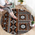 Fiji Masi Tapa Pattern Orange Round Carpet - Polynesian Pride