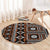Fiji Masi Tapa Pattern Orange Round Carpet - Polynesian Pride